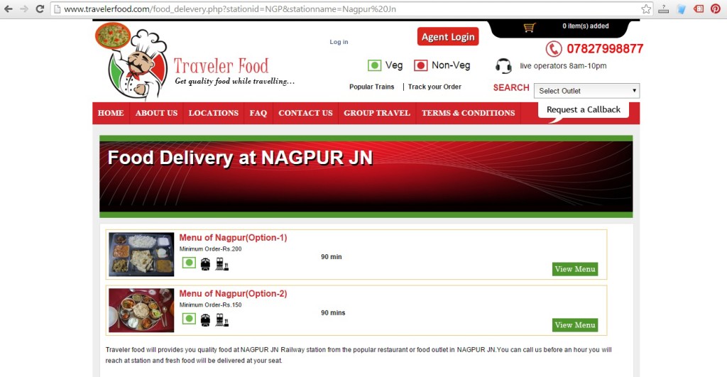 Food Delivery at Nagpur JN Railway Station